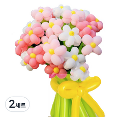 타이탄 잔치 생일 파티 이벤트 풍선 꽃다발 플라워 + 펌프 세트, 4(풍선), 랜덤발송(펌프), 2세트