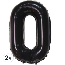 팡파티 레터링 알파벳 풍선 O 40cm, 블랙, 2개