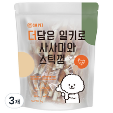 반려동물 더담은 사사미와 스틱껌 수제간식, 닭, 1kg, 3개