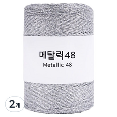 메탈릭 48 뜨개실, 2개, 실버