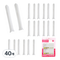PARTYSHOW 加油棒氣球 2入, 40個, 白色