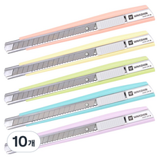 WHASHIN 215 美工刀 KN-215P5 小 5入, 蜜桃色+黃色+綠色+藍色+紫色, 10個