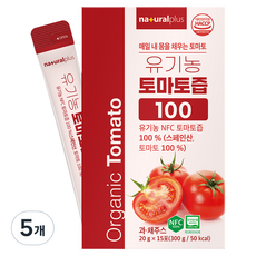 내츄럴플러스 유기농 토마토즙 100, 5개, 300g