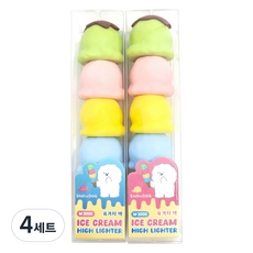 Withna 冰淇淋螢光筆 82-0021, 隨機出貨, 4個