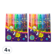 SCHOOLDEPOT Cool D自動式滾輪彩色鉛筆, 4個, 12 種顏色