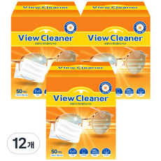 Sauber View Cleaner 鏡片清潔拋棄式濕巾 50入, 12個, 50張