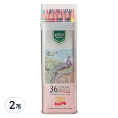 메이리앤 다용도 색연필 + 메탈 틴케이스 세트, 2개, 36색