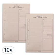 페이퍼리안 라이프패드 플래너 A5, 위클리, 10개, 60매