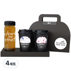 1AM 쥬뗌므 블랜딩 프리미엄 차세트, 얼그레이 블라썸티 3p + 트리플 베리티 3p + 검정 뚜껑 보틀 + Heart to Heart 보틀용 메세지 스티커 + 무슨일을 캘리그라피 메세지 + 프리미엄 블랙 패키지, 4세트