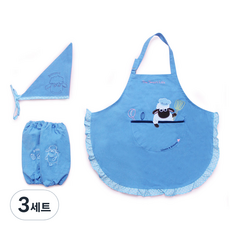 애니나라 캐릭터 아동앞치마 세트, 브라우니(블루), 3세트