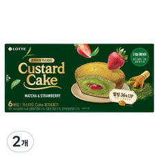 롯데카스타드 케이크 말차 & 딸기, 2개, 144g