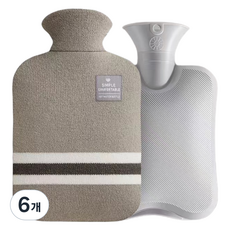 Urbanpic 水瓶造型大容量熱水熱敷袋, 淺灰色B, 6個
