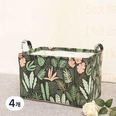 All High布質方形衣物書本化妝品收納籃, 35 水草, 4個