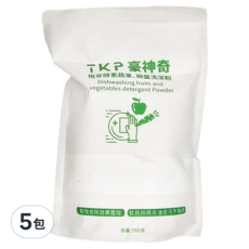 TKP植萃酵素 蔬果清潔粉 補充包, 有效去除蔬果農殘 餐具鍋具去油去汙不傷手, 700g, 5包