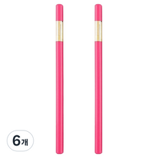 탑피아 아크릴 투명 연필 HB, 로즈 레드, 6개