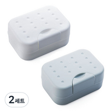 River Green積木旅行用肥皂盒 白色+灰色, 2組