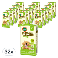 베지밀 유아용 뉴 인펀트 프리미엄1 미드 두유, 32개, 190ml