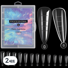 雙效指甲延長塑形甲片 120片 H型套組, 透明, 2個