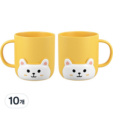 THE ZAKKA 繽紛多彩貓咪漱口杯, 黃色, 10個