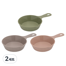 Compose House 附把手小菜盤 3件組, 2套, 卡其色 + 摩卡灰色 + 米粉色
