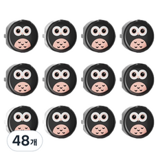 貓頭鷹插座安全蓋, 黑色, 48個