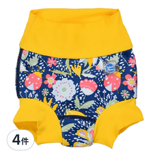 Splash About 銀離子3D雙層游泳尿布褲 喜樂花園, 環保可重複使用, XXL(44~52cm), 4件