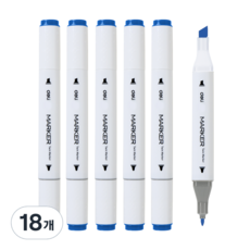 deLi 得力 三角雙頭麥克筆 72 拿破崙藍 70803A, 18個, 1色