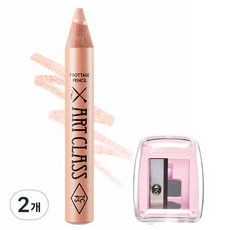 투쿨포스쿨 아트클래스 프로타주 펜슬 1.1g 샤프너, 09 쉬어 누드(펜슬), 핑크(샤프너), 2개