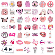 오엘 다이어리 스티커 50 피스, 핑크, 4세트