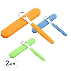 Byfit 附盒刮舌器 刮板 藍色 + 綠色 + 橘色組合, 2套