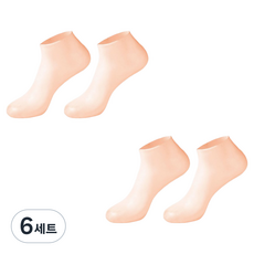 뒤꿈치 보습 풋케어 실리콘 덧신 살구스킨 짧은형 양발착용세트, 6세트