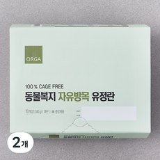 ORGA 동물복지 인증 케이지프리 자유방목 유정란 1번란 1040g, 20구, 2개