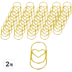 마켓감성 다양한 모양 클립 하트 골드, 50개입, 2개