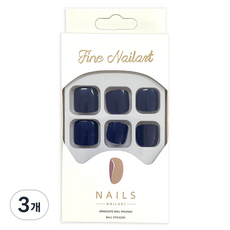 BARNA 時尚腳趾美甲片, 3個, 鈷藍 241