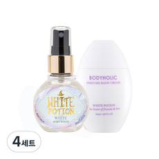 바디홀릭 로즈 에디션 화이트 포션 50ml + 퍼퓸 핸드크림 화이트 50ml + 스티커, 4세트