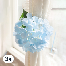 flowertree 繡球花窗簾夾 15cm, 3個, 淺藍色