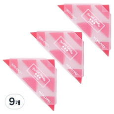 삼각 케이스 지우개, 핑크, 9개