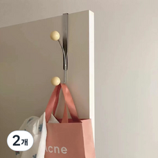 復古木球門後掛勾 2勾, 奶油色 銀色, 2個