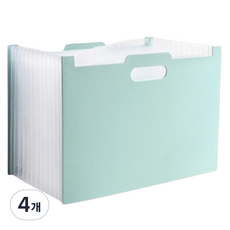 Aster 13格手風琴式文件夾 文件整理盒, 4個, 薄荷綠