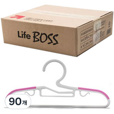 HAPPYHOME 幼兒用防滑衣架, 白色粉紅色, 90個