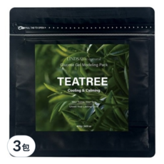 韓國 LINDSAY re:natural 茶樹軟膜粉 400g 深層清潔毛孔 舒緩鎮靜肌膚, 3包, 1入