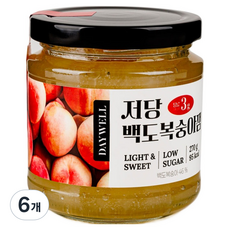 데이웰 저당 백도복숭아잼, 6개, 270g