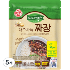 오뚜기 헬로 베지 채소 가득 짜장, 5개, 200g