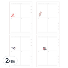 PLEPLE A5 6孔 Chou Chou 週計劃補充內頁 4入組 海洋, 16張, 2套