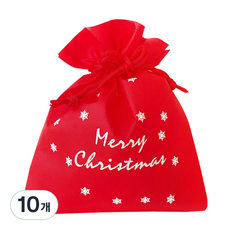 도나앤데코 루미 크리스마스 선물포장 부직포백 S, 레드, 10개