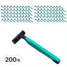 Janyhome 住宿用綠色一次性剃須刀, 200個, 1入