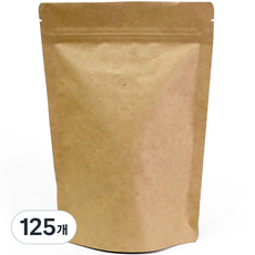 FEXTA Kraft牛皮紙咖啡袋 夾鏈站立袋 單向排氣閥 500g, 1入, 125個
