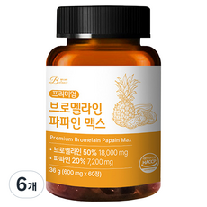 밸런스궁합 브로멜라인 파파인 맥스 파인애플 36g, 60정, 6개
