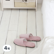 ROOM&HOME 現代室內拖鞋 包覆型 4件組, 紅色