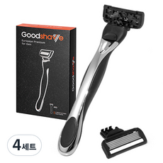 굿쉐이브 5중날 면도기 핸들 + 5중날 2p 세트, 4세트